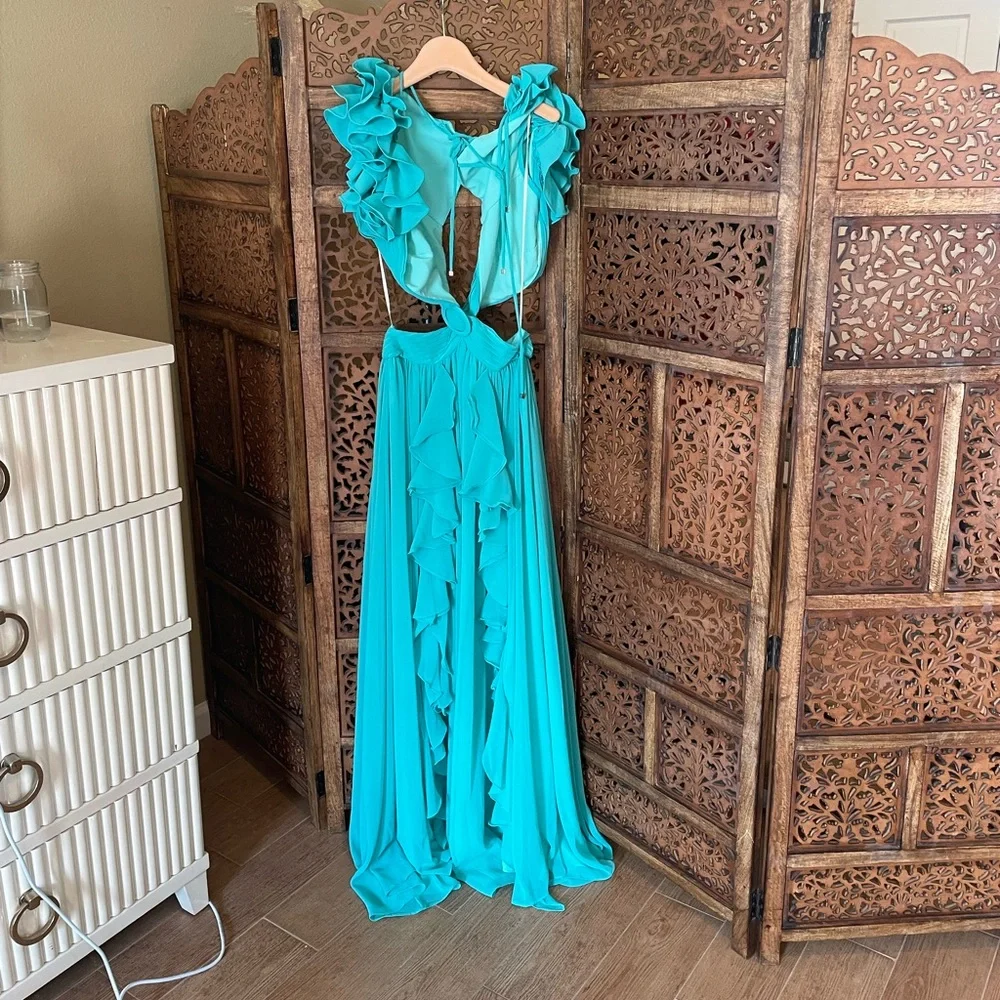 NEW NWT PatBO FLUTTER SLEEVE MAXI AZALEA - Picture 4 of 5